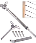 Adjustable Angle Marine Grade T316 Stainless Steel Cable Railing Kit For Wood Posts One Eighth Inch Cable 0 To 180 Degrees