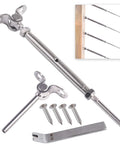 Heavy Duty Adjustable Cable Railing Hardware Kit T316 Stainless Marine Grade For Wood Posts Deck Stairs And Garden Fence 0 To 180 Degree Angles Ten Pack