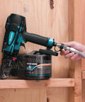 Ultra Lightweight Contractor Air Hose With True Kick Ass Kink Resistance Hella Tough All Weather Body connects to a nailer.