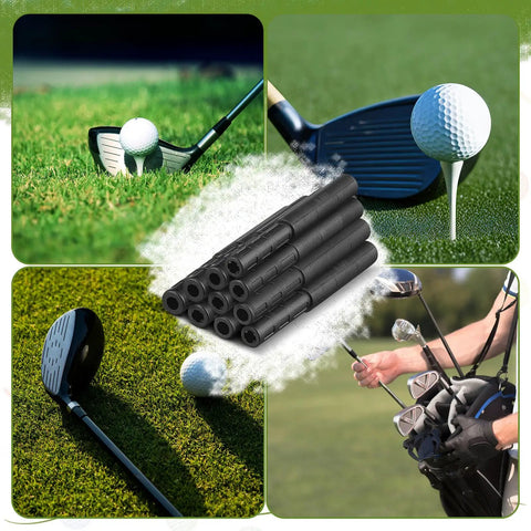 Carbon Fiber Golf Club Extension Rods Kit, 12 Shaft Extensions Plus 2 Packs Adhesive, golf clubs and balls on grass