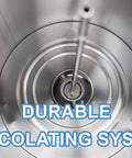 Interior view showing the percolating system of the Commercial Grade 50 Cup Percolator Coffee Maker And Hot Water Urn In Stainless Steel 8 Liter For Catering Events No Fuss Durable Food Grade 304 Build Ideal For Cafes Offices Churches And Schools.