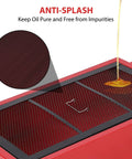 Heavy Duty 20 Gallon Oil Drain Pan With Electric Pump For Cars Trucks And Rvs, Low Profile Fluid Extractor, 110V Motor, 8 Foot Hose, Swivel Wheels, Collapsible Handle, Fast Oil Change Tool For Home Garage Or Shop showing anti-splash mesh top for clean oil extraction.