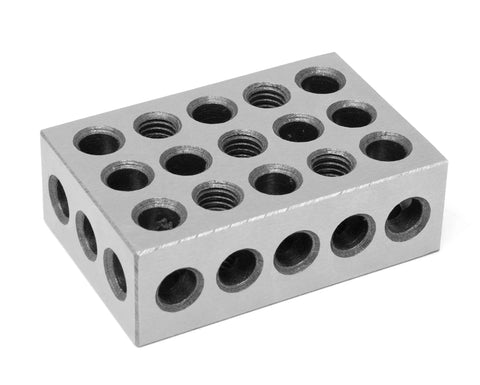 WEN 10423 steel-hardened precision 123 blocks, two-pack, 3 x 2 x 1 in, with threaded holes