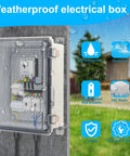 Weatherproof IP67 Electrical Junction Box With Mounting Plate 15 x 11 x 5.1 Inches Dustproof Plastic Enclosure indoors and outdoors