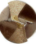 Close-up of Cobalt Steel Jobbers Length Drill Bit tip with 135 degree notch for easy start