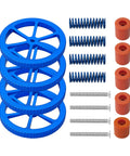 Tough Blue Aluminum Leveling Nuts Kit With Hot Bed Springs, M4 Screws, And Silicone Mounts For Ender 3 Series And CR 10 3D Printers