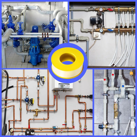 Extra Wide Three Quarter Inch Gas Tape, 390 Inch Long, Four Mil PTFE, Leak Proof Pipe Seal Tape for Fittings in plumbing setup
