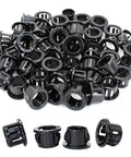 Snap-In Knockout Bushing Grommets 1/2 Inch Black Nylon Plastic Cable Hole Grommets for Wiring and Electrical Installations