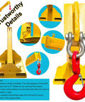 Heavy Duty Forklift Jib Boom Telescopic Crane Attachment With Heavy Gauge Hook 11000 LB Capacity close-up of hook and arm details.