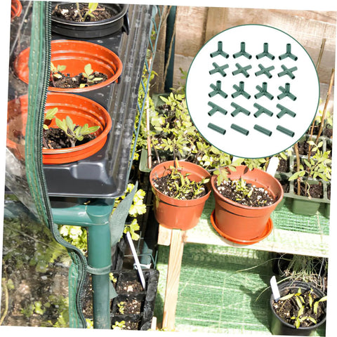 20 Pieces Gardening Frame Connectors Durable Three Way And Four Way Joint Brackets For Greenhouse Poles And Plant Stands Diy Friendly Garden Accessories For Flexible Frame Building Easy Setup