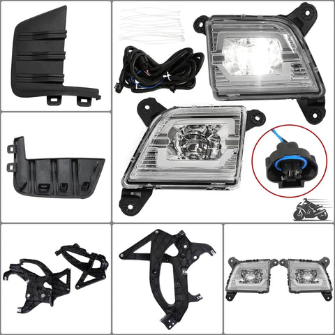 Stylish Black Front Bumper End Cap That Fits Your Chevy Silverado 1500 From 2019 To 2021 Perfect Upgrade For LTZ And High Country Models Plus 2022 LTD For A Badass Look., black ABS fog light trim kit, wiring harness and brackets