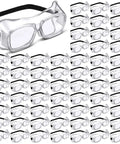 100 Pairs Safety Goggles Anti Fog Protective Glasses Clear Over Glasses Anti Scratch Eye Protection Lightweight Eyewear For Science Lab Chemistry Construction And Classroom Use