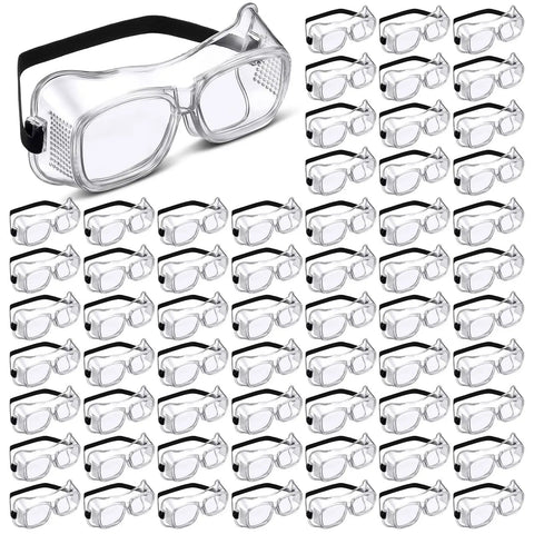 100 Pairs Safety Goggles Anti Fog Protective Glasses Clear Over Glasses Anti Scratch Eye Protection Lightweight Eyewear For Science Lab Chemistry Construction And Classroom Use