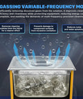 Degassing variable-frequency mode shown in Heavy Duty Ultrasonic Cleaning Machine With Digital Timer Plus Integrated Heater 10 Liter Capacity 40Khz Frequency.