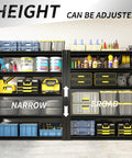 Heavy Duty 72 Inch Garage Shelving Unit With 2,500 Lbs Capacity, 5 Adjustable Tiers, Metal Storage Racks For Workshop, Basement And Home Office, Durable Steel Construction, Easy Assembly, Max 500 Lbs Per Shelf, height adjustable