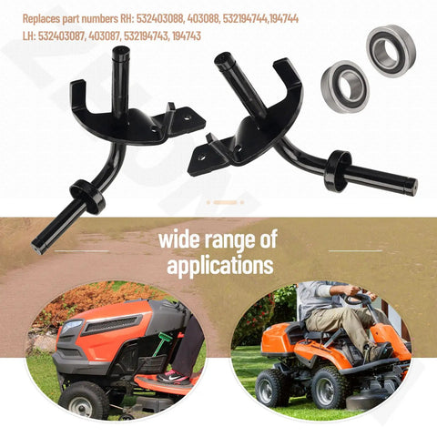 Heavy Duty Front Axle Steering Spindles And Front Wheel Bearing Set RH LH Replacement for lawn tractors, wide applications