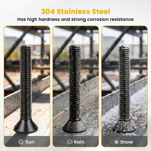 Top Tier 1/4 20 X 1 Flat Head Socket Screws and Countersunk Bolts Built Hardcore from Premium Stainless Steel 18 8 304 in sun, rain, and snow.