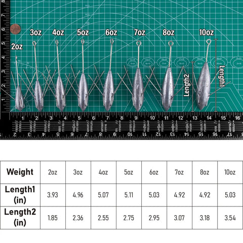 Seven Sputnik Sinker Spider Lead Weights For Surf Fishing Pyramid Style Two Pack 3 Oz To 10 Oz Each Saltwater Beach Casting
