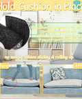 6 Inch Wide Couch Cushion Non Slip Pads With 9.84 Ft Adhesive Hook And Loop Tape Keeps Cushions In Place On Sofa Before and After