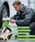 Mechanic using Two Pack Magnetic Camber Alignment Tools Universal Adjustable Camber Caster Gauge With Magnetic Base on car wheel.