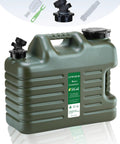 5 Gallon Water Jug For Camping And Overlanding, Leak-Proof Water Storage With Spigot, BPA Free Large Military Green