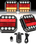 GEARPASS magnetic wireless trailer lights – front view of two DOT-approved LED tail lights, IP65 waterproof.