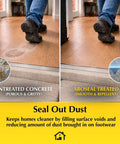 No Sweat Exterior Concrete Sealer Clear Natural Finish One Gallon Waterproof comparison of untreated and treated concrete surfaces