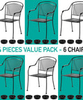 1.5 Inch Round Outdoor Furniture Feet Protectors For Wrought Iron Chairs And Tables 24 Pack Black Non Marking Floor Protectors Patio Glides