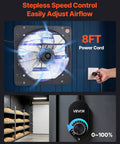 20 Inch Wall Mounted Attic Exhaust Fan With Variable Speed Controller, 3000 CFM, Automatic Shutter, Big Airflow, Black