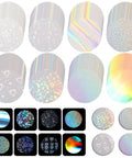 200 Pack 70mm Badge Protective Film In 8 Holographic Styles, Transparent Glitter Coating For 2.25 Inch Button Makers