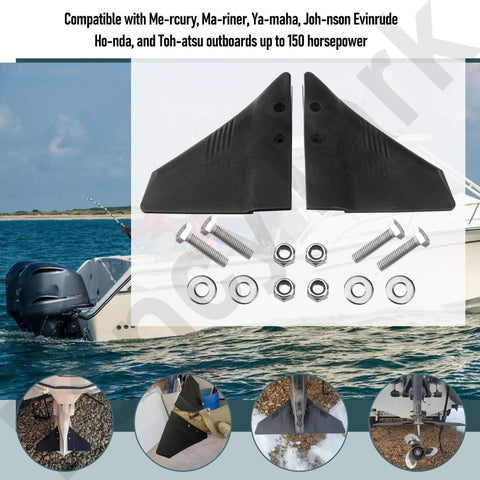 Universal Outboard Hydrofoil For 5 To 150 HP Boats, Whale Tail Cavitation Plate Stabilizer, with stainless steel bolts