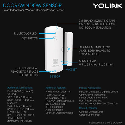 Diagram of LoRa Smart Door Sensor Starter Kit With SpeakerHub Audio Hub And Two Door Sensors Up To Quarter Mile Range features.