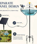 Solar Powered Bird Bath Fountain With Stake Stand For Garden Patio And Yard Outdoor Water Feature That Attracts Birds Sun Driven Pump No Wires Or Batteries Quiet And Easy Setup For A Peaceful Backyard Oasis