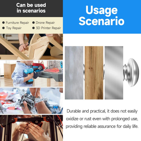 1/4-20 stainless steel hardware kit for diverse repair scenarios including furniture, toy, drone, and 3D printer applications.