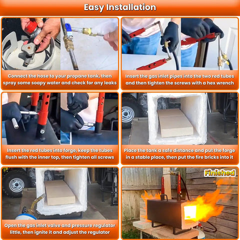 Guide for installing Beefy Portable Propane Gas Forge With Double Burner 2600F Forging Furnace For Blacksmithing Farrier And Knife Making