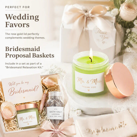 Score 16 Fresh 2 Oz Frosted Glass Sample Jars With Sleek Rose Gold Screw Caps And Tight Inner Liners Boss Grade Vessels for bridesmaid proposal baskets.