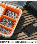 RV Cabinet Latches Set Push To Close Drawer And Door Latch No Drilling Required with screws and adhesive shown.