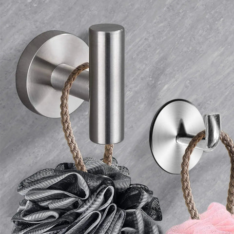8 Piece Bathroom Hardware Set With 23.6 Inch Towel Racks, Hooks, Rings And Toilet Paper Holders In Brushed Nickel, SUS 304 Hooks