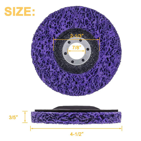 Six Pack Four And A Half Inch By Seven Eighths Inch Strip Discs Stripping Wheel For Angle Grinder Remove Paint Coating Rust Welds Oxidation