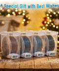 Christmas-themed Filament Storage Box Set For 3D Printer Four Pack 4L Containers With Hygrometers on a festive table