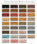 Color swatches for wood stains including Dark Walnut, showcasing Super Dark Walnut Oil Based Wood Stain for interior fixes.