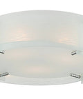 Dope Chrome Flush Mount Lamp With Four Piece Frosted Glass Panel Shade And Included Bulb, Modern Ceiling Fixture image