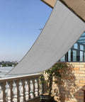 7 By 7 Ft Grey Sun Shade Sail Canopy For Patio And Backyard Blocks 95 Percent UV Heavy Duty Commercial Poly Fabric Installed