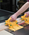 Double Pack Pro Model GR-420 With Two Advanced GRR-Ripper Safety Tools And Handle Bridge Kits on a table saw in woodshop