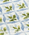 Outdoor Floral Pillow Covers Waterproof 20x20 Blue Green Canvas Polyester With PU Coating For Garden Patio Couch And Poolside Boho Farmhouse Decor Vibe For Indoor And Outdoor Use Weather Resistant Easy Care, waterproof floral fabric close-up