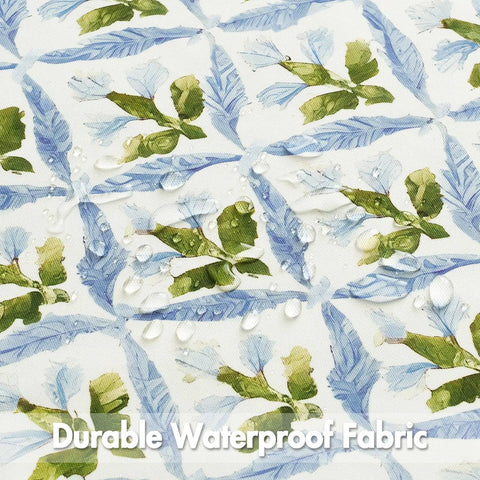 Outdoor Floral Pillow Covers Waterproof 20x20 Blue Green Canvas Polyester With PU Coating For Garden Patio Couch And Poolside Boho Farmhouse Decor Vibe For Indoor And Outdoor Use Weather Resistant Easy Care, waterproof floral fabric close-up