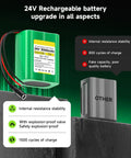 Comparison of 24V Lithium Battery 3000mAh With Charger And Bare Leads to other battery in upgrade aspects.