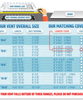 Size chart for Magnetic Vent Covers Three Pack That Will Not Fall Off Upgraded Design For Sealing Floor Wall And Ceiling Registers