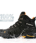 6 Inch Waterproof Steel Toe Work Boots For Men Leather Lace Up EH Rated Slip Resistant Outsole