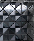 Stainless Steel Backsplash Tiles Peel And Stick 10 Sheets With 3D Brushed Windmill Pattern In Black stacked front view